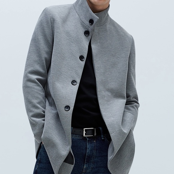 ZARA Straight cut coat with high collar - Picture 3 of 4